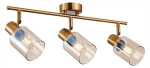SANTIA SPL-65342-3-BRO-AMB lampa ze spotami mosiądz klosze bursztynowe 3xE14
