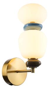 EVANS lampa ścienna różne klosze białe ceramiczne wstawki LED 12W 3000K wykończenie złote WL-94981-1B-GD