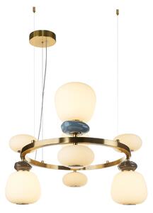 EVANS lampa wisząca różne klosze białe ceramiczne wstawki LED 33W 3000K wykończenie złote PND-94981-4B-GD