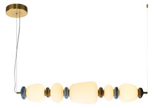 EVANS lampa wisząca różne klosze białe ceramiczne wstawki LED 26W 3000K wykończenie złote PND-94981-5A-GD