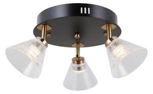 ORELLA plafon okrągły czarno-złoty klosz stożek LED 3x4W 3000K WL-34393-3R-BK-HBR