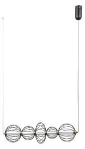 RABEL lampa wisząca czarno-złota klosz druciany LED 18W 3000K PND-344221-5-BK