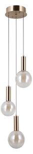 STRELA złota lampa wisząca klosze cieniowane amber LED 15W 3000K PND-34378-3S-HBR
