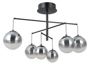 VELADA czarna lampa sufitowa klosze dymione cieniowane LED 6x5W 3000K PND-34381-6-BK