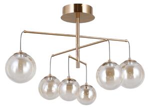 VELADA złota lampa sufitowa klosze cieniowane amber LED 6x5W 3000K PND-34381-6-HBR