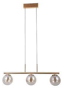 VELADA złota lampa wisząca klosze cieniowane amber LED 3x5W 3000K PND-34381-3-HBR