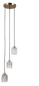 TORNO złota lampa wisząca klosze szkło fazowane 3xE14 PND-40813-3R-HBR