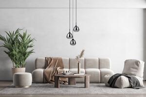 FELIS czarna lampa wisząca klosze pękate dymione 1xE27 PPND-40824-3-BK