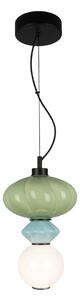 TORDI lampa wisząca ceramika niebieska zielona klosz biały LED 8W 3000K wykończenie czarne PND-94721-1A-MLTI
