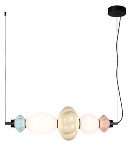 TORDI lampa wisząca ceramika beżowa niebieska różowa klosze białe LED 18W 3000K wykończenie czarne PND-94721-2A-MLTI