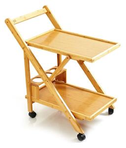 Blumfeldt Wózek do serwowania, 2 półki, 4 kółka, 66 x 70 x 40,5 cm, bambus