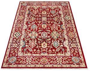 Prostokątny czerwony dywan z frędzlami - Iraz 5X