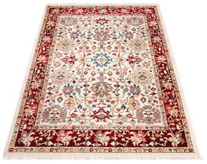 Prostokątny kremowy dywan z frędzlami - Iraz 8X