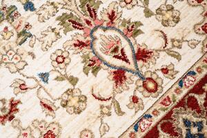 Klasyczny kremowy dywan z frędzlami - Iraz 7X