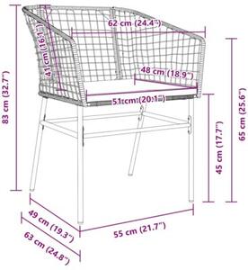 Zestaw Mebli Ogrodowych Komplet Jadalniany 5-Częściowy Czarny Rattan Na Taras Balkon Ogród