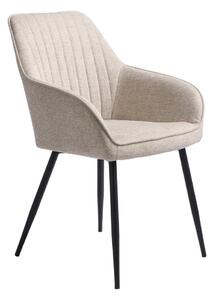 Beżowy tapicerowany fotel jadalniany z podłokietnikami Nolan – Unique Furniture