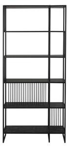 Czarny regał w dekorze kamienia 85x185 cm Strington – Actona