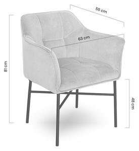 Krzesło tapicerowane z podłokietnikami Rozalio - beżowy Cloud 03 / czarne nogi