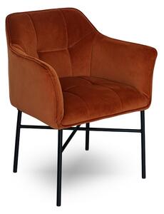 Krzesło tapicerowane z podłokietnikami Rozalio - rudy Salvador 14 / czarne nogi