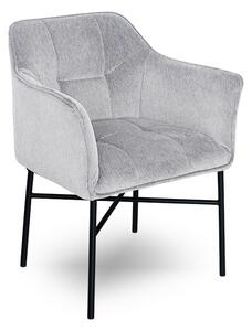 Krzesło tapicerowane z podłokietnikami Rozalio - jasny szary Sigma 08 / czarne nogi