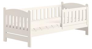 80x180 Łóżko dziecięce drewniane Alvins z szufladami - biały