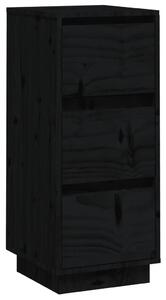 Szafka boczna, czarna, 32x34x75 cm, lite drewno sosnowe