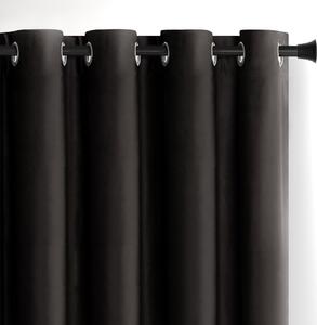 Czarna aksamitna zasłona częściowo zaciemniająca (dimout) 140x245 cm Eyelets – Restilo