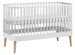 Luksusowe łóżeczko dziecięce z materacem Royal 140x70 cm białe