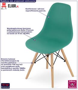 Zielone krzesło profilowane nowoczesne - Naxin 4X