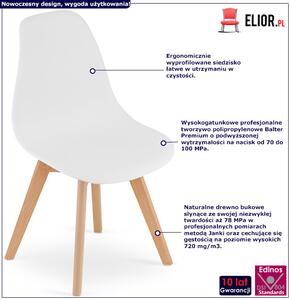 Białe krzesło w skandynawskim stylu - Lajos 4X