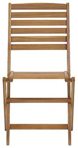 Drewniany zestaw ogrodowy stół 6 krzeseł składanych drewno akacjowe Tolve Beliani