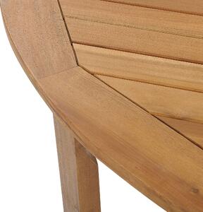 Drewniany stół ogrodowy okrągły 150 cm dla 6 osób drewno akacjowe Tolve Beliani