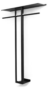 Czarny stalowy wieszak ścienny z półką 100 cm Luno Large – Spinder Design