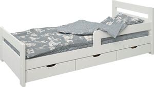 Łóżko dziecięce białe 90x200 cm z szufladami