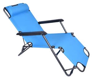 Fotel Leżak turystyczny składany LEON niebieski