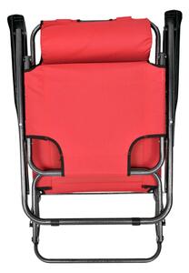 Fotel Leżak turystyczny składany LEON czerwony