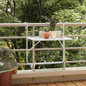 Stolik balkonowy, biały, 60x40 cm, stalowy
