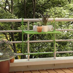 Stolik balkonowy, zielony, 60x40 cm, stalowy