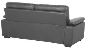 Komplet wypoczynkowy 3+2 sofa dwuosobowa trzyosobowa ekoskóra czarny Vogar Beliani