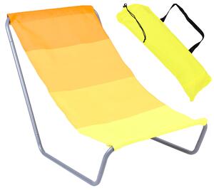 Leżak turystyczny plażowy składany Olek- żółte pasy
