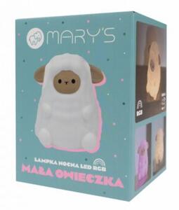 Lampka nocna dla dzieci bezprzewodowa RGBW biała mała owieczka LED 1W Mary's