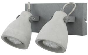 Lampa ścienna regulowana 2-punktowa styl industrialny betonowa szara Mistago Beliani