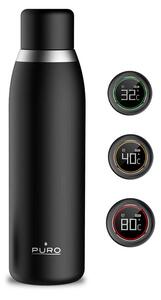 PURO Smart Bottle - Butelka termiczna 500ml INOX z inteligentną nakrętka LED (Black)