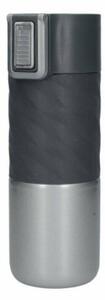 BUILT Hydration Stainless Steel Press Flask - Stalowy kubek termiczny 450 ml (Black/Steel)