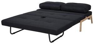 Sofa rozkładana kanapa z funkcja spania 2-osobowa czarna Edland Beliani