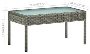 Zestaw Mebli Ogrodowych Komplet Wypoczynkowy Z Poduszkami 4-Częściowy Szary Rattan Na Taras Balkon Ogród