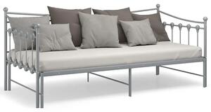 Szare rozkładane łóżko metalowe 90x200 cm H1-N77