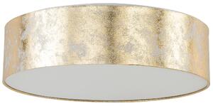 Okrągła lampa sufitowa lekka złota abażur bębnowy nowoczesna Rena Beliani