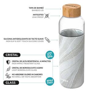 Quokka Flow - Butelka na wodę ze szkła 660 ml (White Stone)