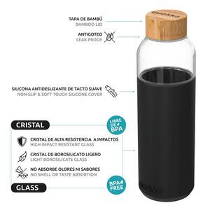 Quokka Flow - Butelka na wodę ze szkła 660 ml (Black)